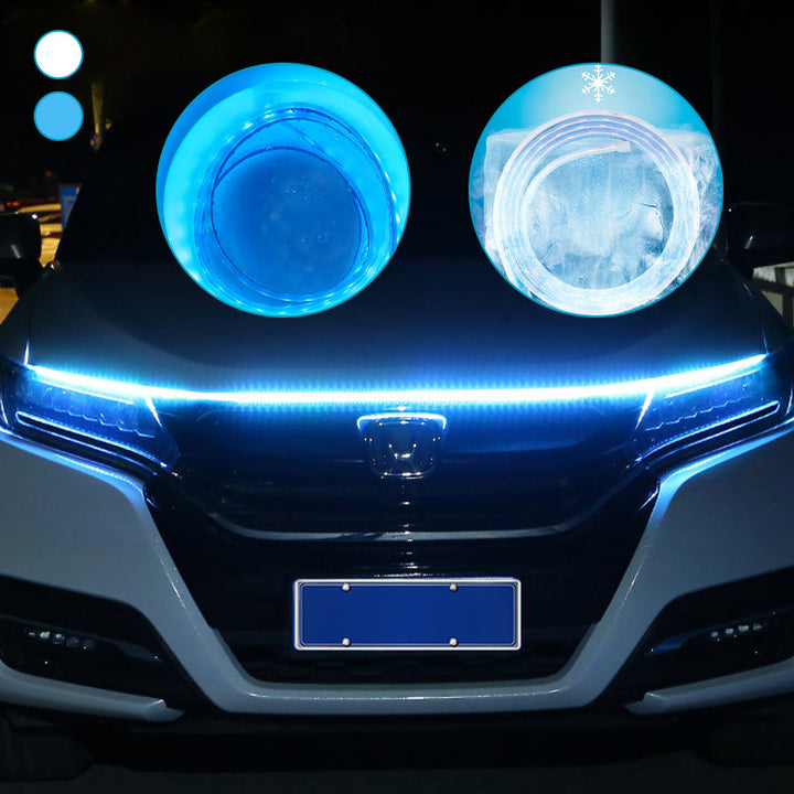"Dynamisk LED-remsa för bilhuv, vattentät, lätt installation, ger bilen modern ljuseffekt, cool design, 1.8m silikon."