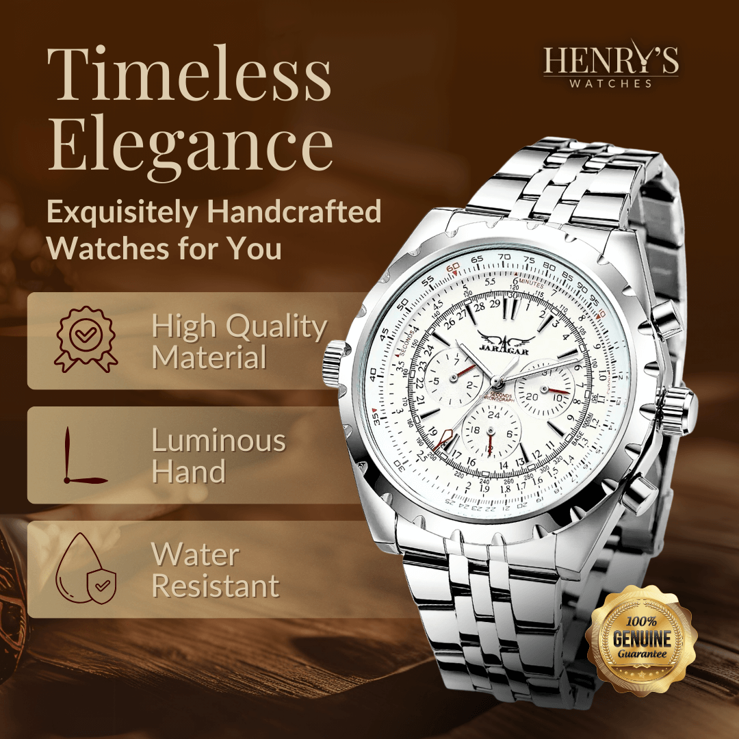 Robust Mekanisk Klocka Med Läderrem