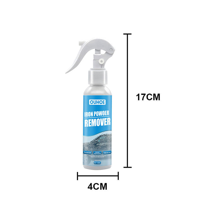 "Effektiv anti-rost spray för metall; grön flaska med blå etikett, skyddar och återställer glans på metallytor."