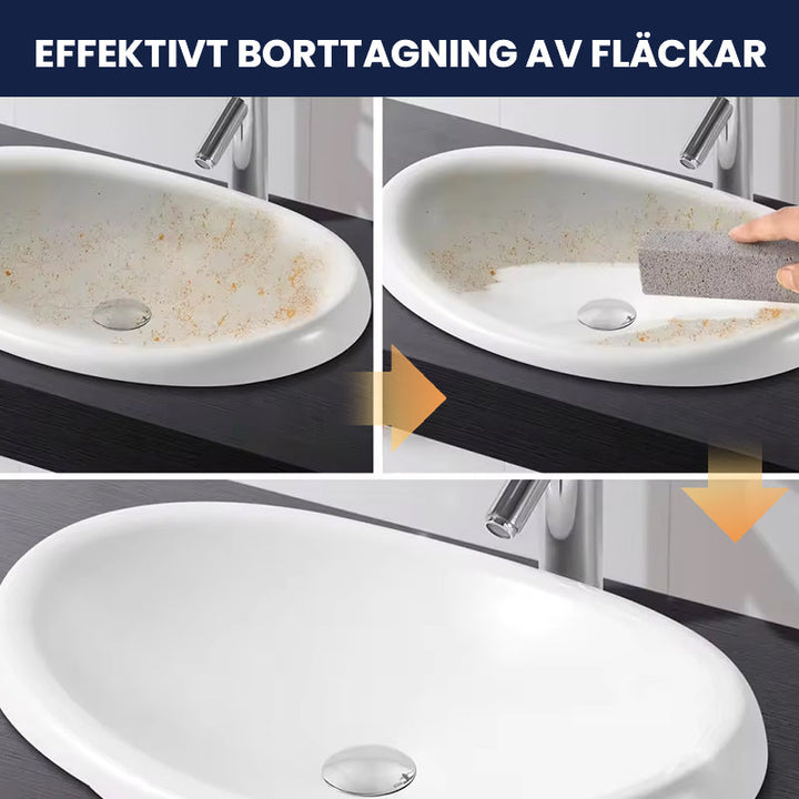 Effektiv grå pimpsten för hushållsrengöring, ergonomisk design avlägsnar smuts utan repor, miljövänlig lösning.