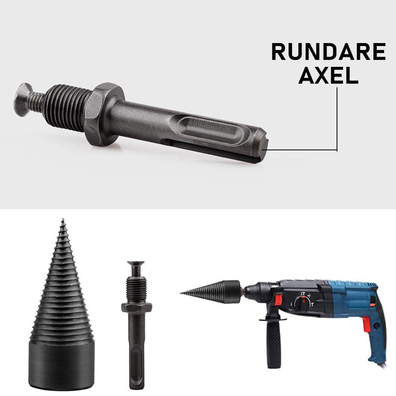 "Effektiv konisk Hex Shank vedborr i högkvalitativt stål för lätt vedklyvning, hex-formad, robust och säker gripande yta."