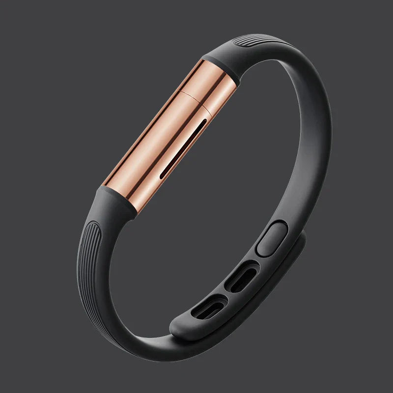 "Effektivt anti-mygg armband i justerbart silikon, stilrent designad för kvinnor, skyddar mot myggbett, finns i flera färger.