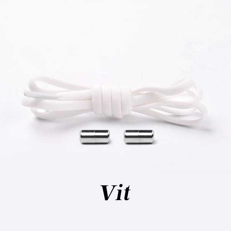 "Elastiska skosnören med metallkapslar, unisex, färgglada alternativ, enkelhet och bekvämlighet, för alla skor."