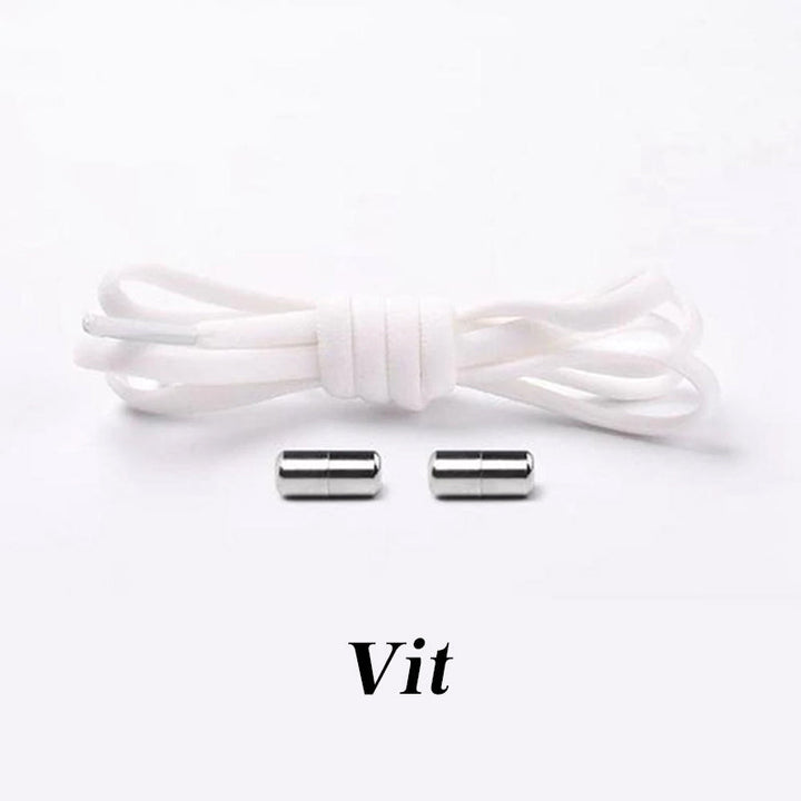 "Elastiska skosnören med metallkapslar, unisex, färgglada alternativ, enkelhet och bekvämlighet, för alla skor."