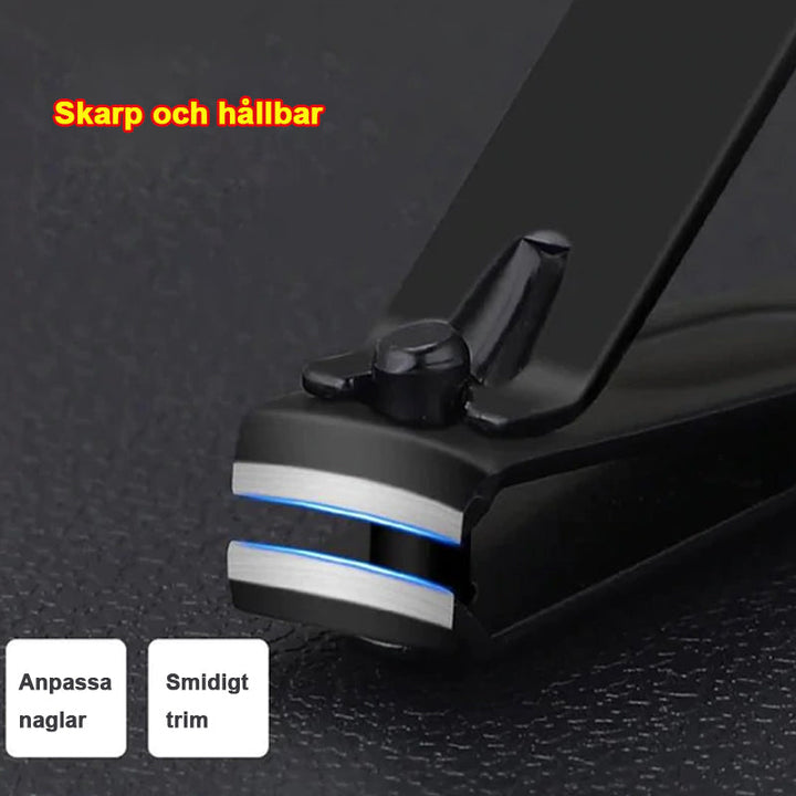 "Elegant 16-delars nagelkit i rostfritt stål, för personlig vård av naglar, ansikte och fötter, i stilren läderförpackning."