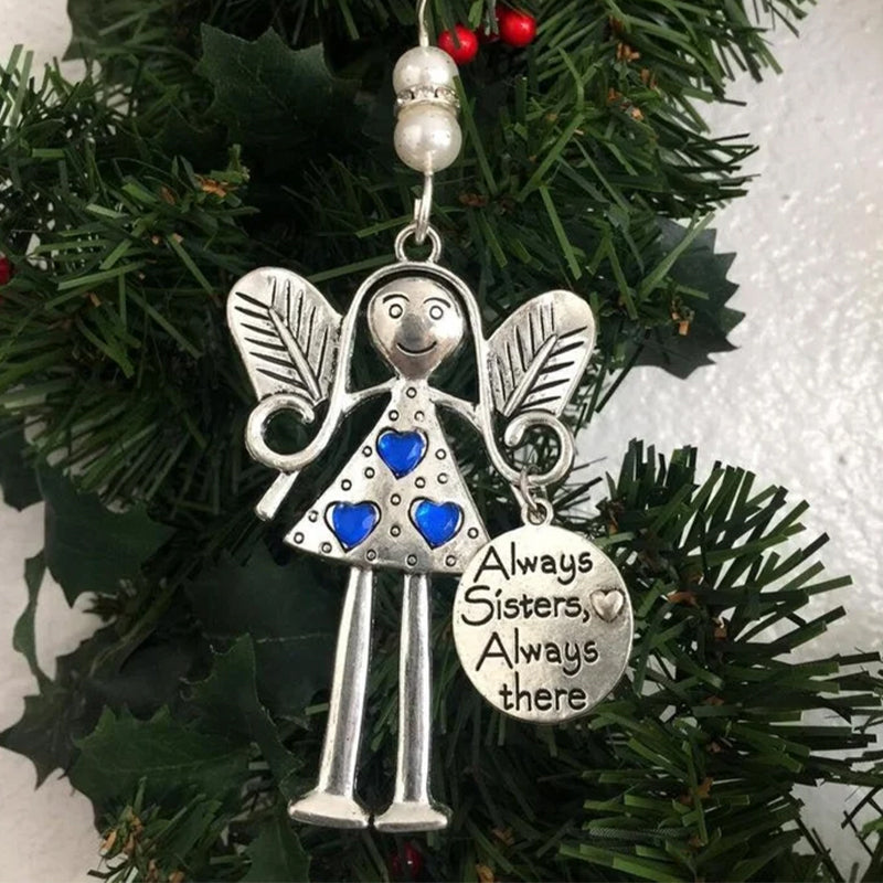 "Elegant ängelprydnad i silverlegering, kompakt och stilren juldekoration för ett upplyst och fridfullt hem."
