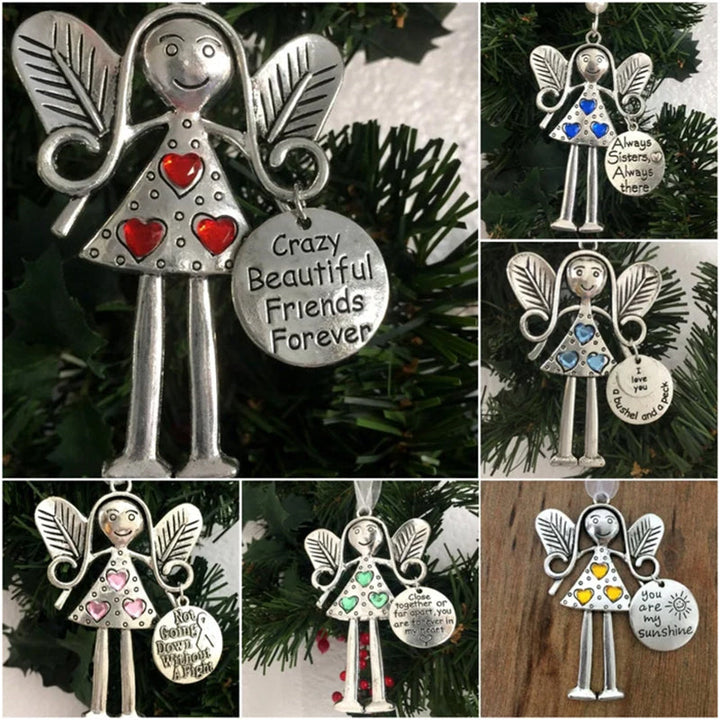 "Elegant ängelprydnad i silverlegering, kompakt och stilren juldekoration för ett upplyst och fridfullt hem."