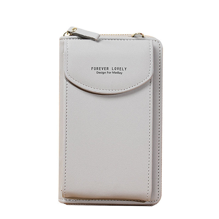 "Elegant dam crossbody telefonväska i rött PU-läder med avtagbar rem, rymligt fack för värdesaker, mångsidig design."