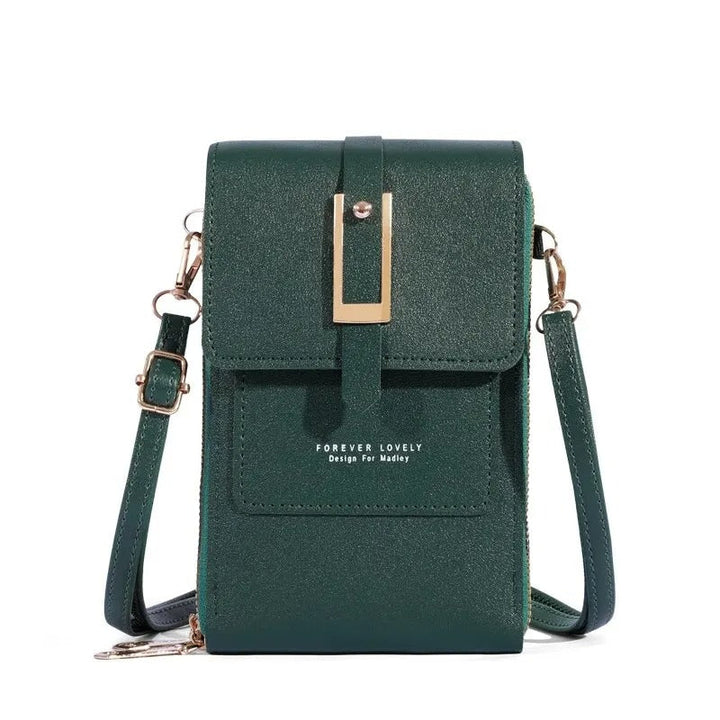 Damväska med mobilfack och pekskärmsfunktion, konstläder, perfekt för accessoarer.