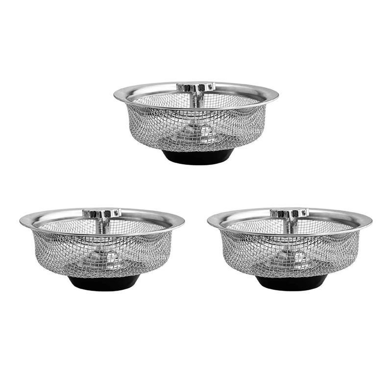 "Elegant diskbänk ersättningsfilter i rostfritt stål med universell passform, finns i 1, 2 eller 3-pack."