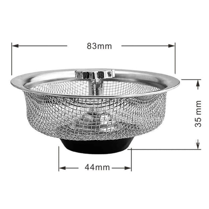 "Elegant diskbänk ersättningsfilter i rostfritt stål med universell passform, finns i 1, 2 eller 3-pack."