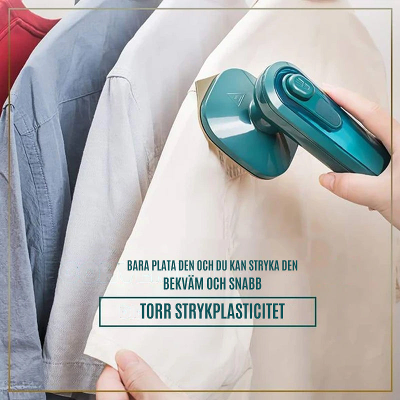 "Elegant handhållet mikroångstrykjärn, kompakt form, 100 ml vattentank, för snabb och effektiv klädvård hemma."