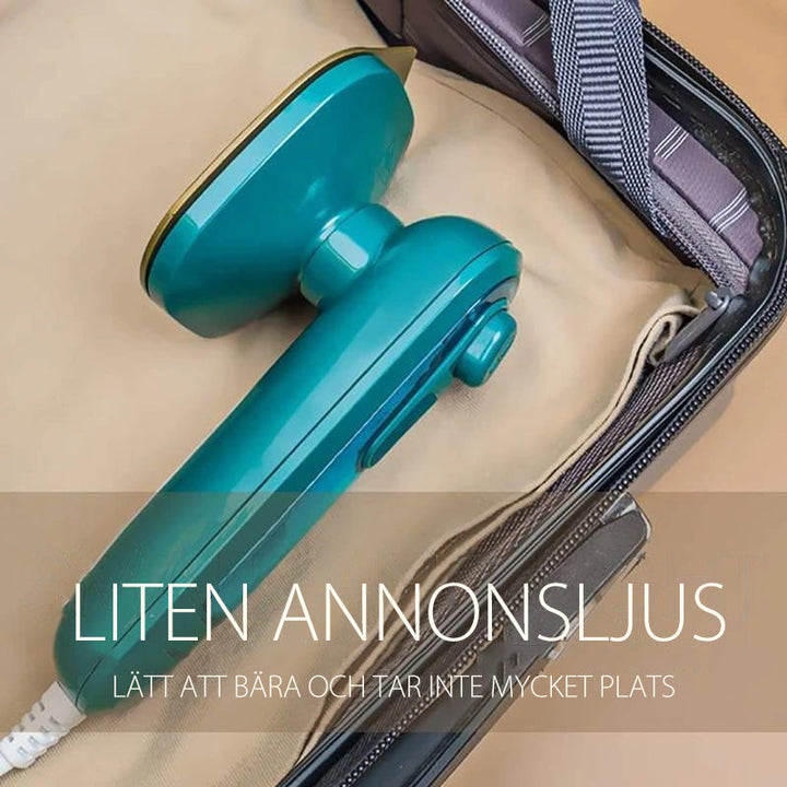 "Elegant handhållet mikroångstrykjärn, kompakt form, 100 ml vattentank, för snabb och effektiv klädvård hemma."