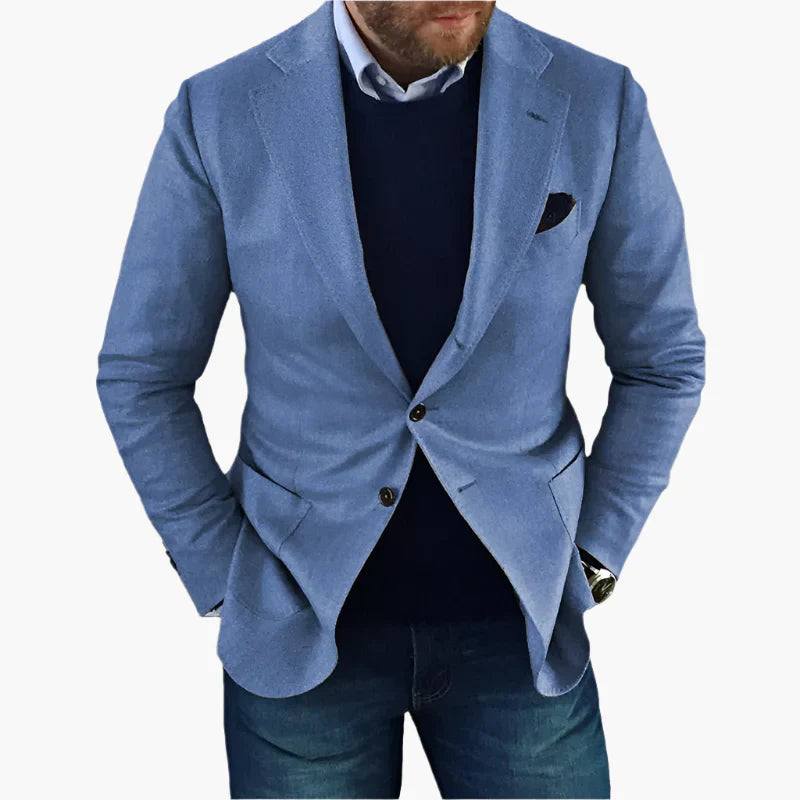 "Elegant herrblazer i klassisk design med mångsidig användning, perfekt för alla tillfällen och matchar både jeans och kostym