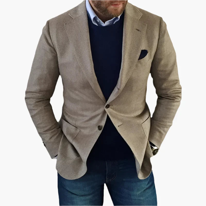 "Elegant herrblazer i klassisk design med mångsidig användning, perfekt för alla tillfällen och matchar både jeans och kostym
