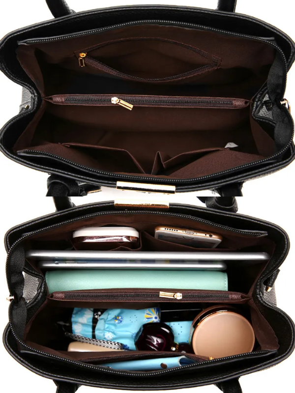 "Elegant lila crossbody väska i konstläder med justerbar rem, perfekt för stilfull daglig användning och komfort."
