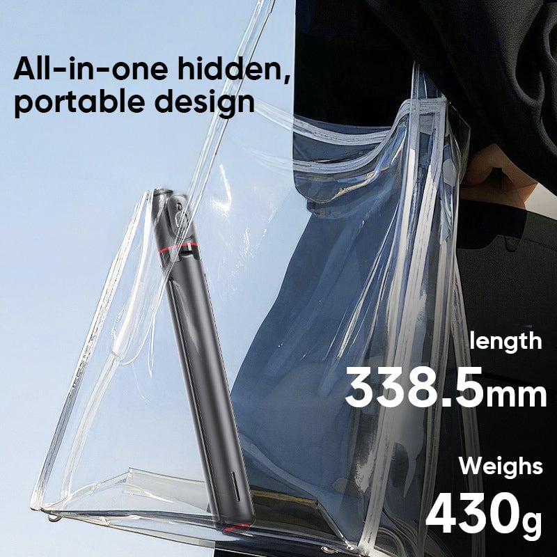 "Elegant magnetiskt Bluetooth selfiestativ, lätt och utdragbar design med fjärrkontroll för flexibel fotografering."