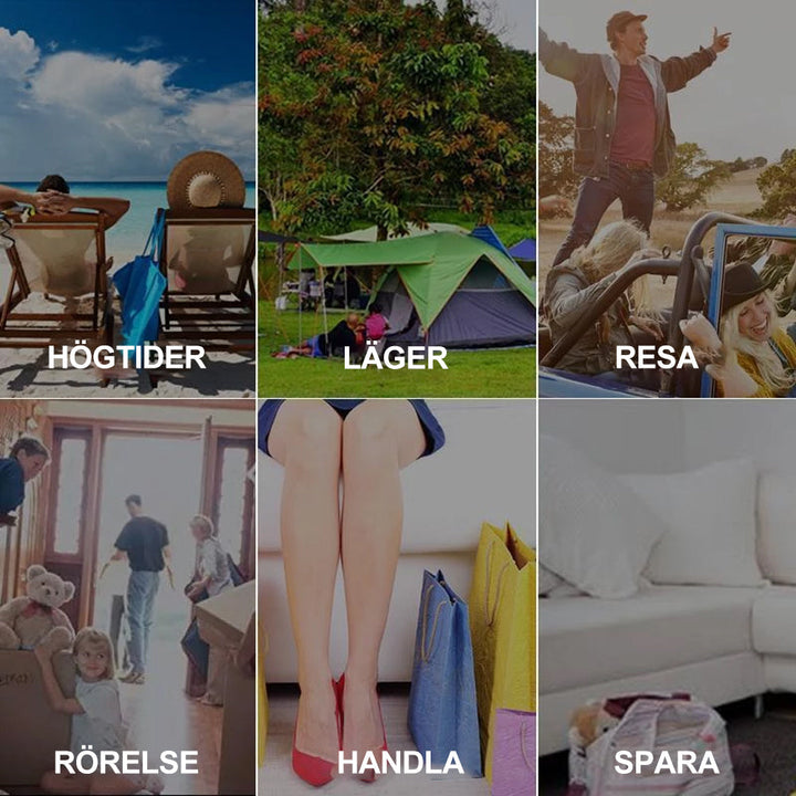 "Elegant, multifunktionell bärbar resväska i vattentåligt nylon. Rymlig, vikbar design, idealisk för alla resor."