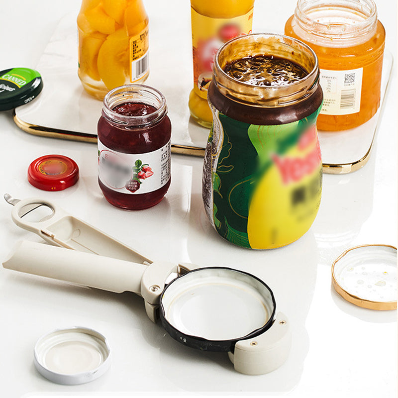 "Elegant multifunktionell flasköppnare med inbyggd magnet, ergonomiskt grepp och hållbar konstruktion i rostfritt stål."