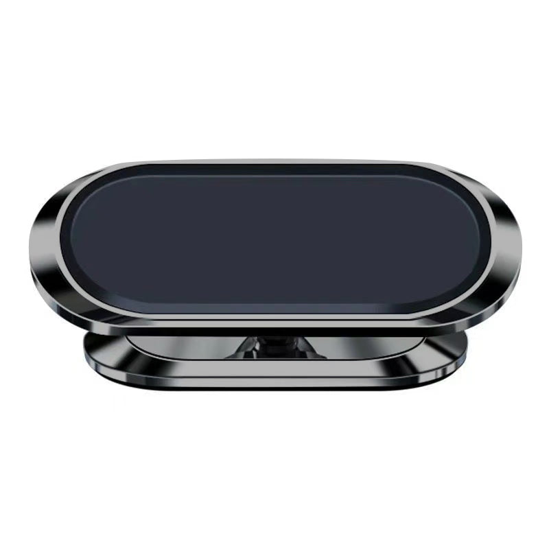 "Elegant och minimalistisk ultramagnetisk mobilhållare, svart finish, flexibel montering i bil eller hem för smartphones."