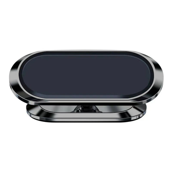 "Elegant och minimalistisk ultramagnetisk mobilhållare, svart finish, flexibel montering i bil eller hem för smartphones."