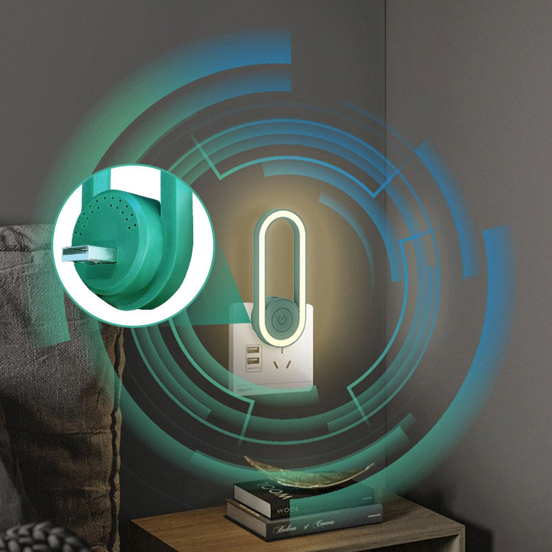 "Elegant och modern USB myggavstötare, grön/vit, för skadedjurskontroll med ultraljud, kompakt och lättanvänd."