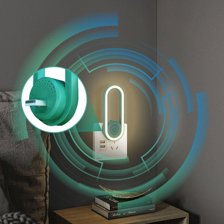 "Elegant och modern USB myggavstötare, grön/vit, för skadedjurskontroll med ultraljud, kompakt och lättanvänd."