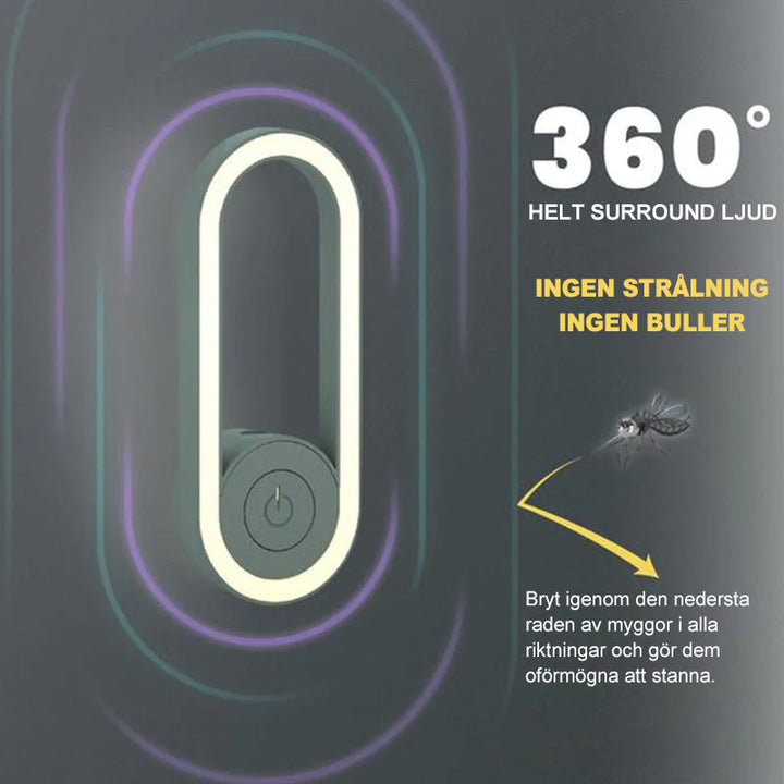"Elegant och modern USB myggavstötare, grön/vit, för skadedjurskontroll med ultraljud, kompakt och lättanvänd."