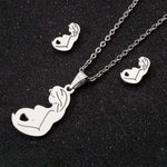 Mamma örhänge halsband set