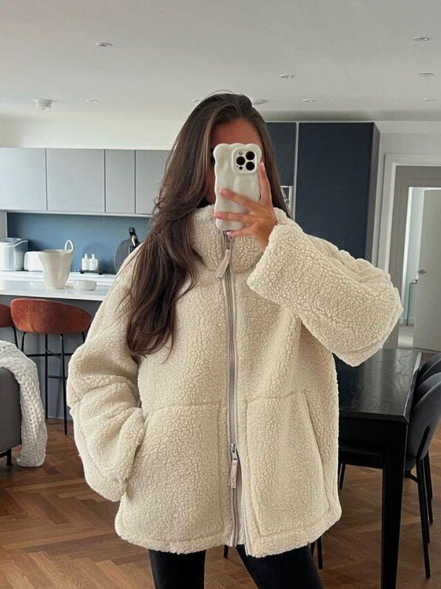 Elegant Oversize Varm Jacka för Kvinnor - Glowseva