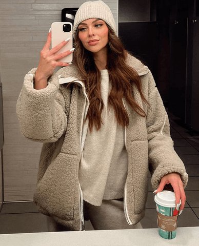 Elegant Oversize Varm Jacka för Kvinnor - Vinterjacka i Chic Design - Glowseva