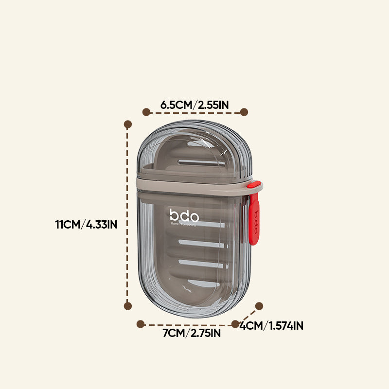 Elegant resefodral för tvål med läckagesäker design och dräneringsfack, perfekt för resor och daglig användning.