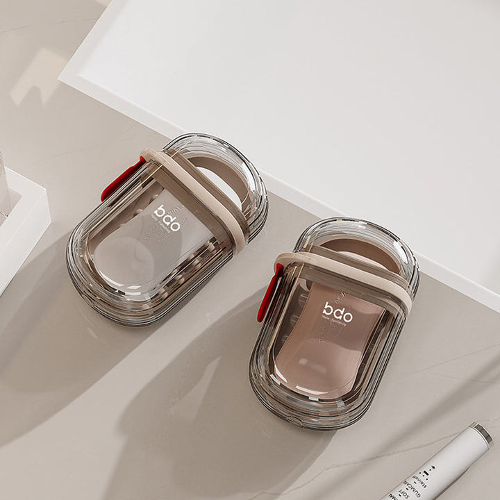 Elegant resefodral för tvål med läckagesäker design och dräneringsfack, perfekt för resor och daglig användning.