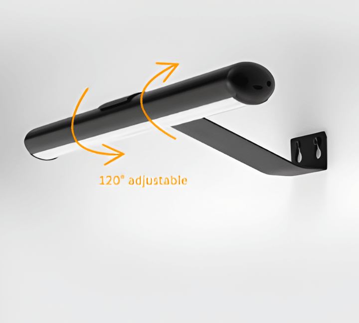 "Elegant roterbar LED-vägglampa med kabelfri installation, magnetisk bas och USB-C anslutning i svart, vit eller guld."