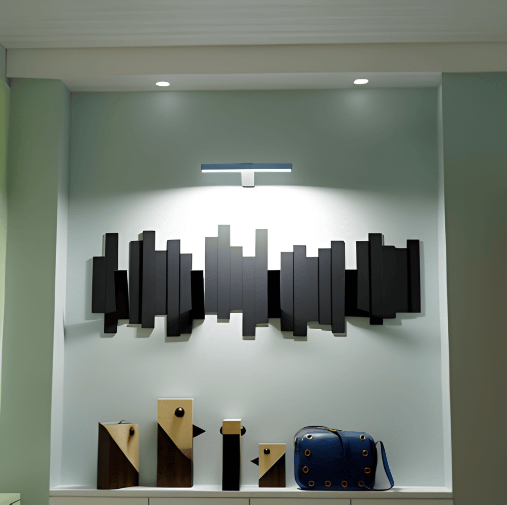 "Elegant roterbar LED-vägglampa med kabelfri installation, magnetisk bas och USB-C anslutning i svart, vit eller guld."