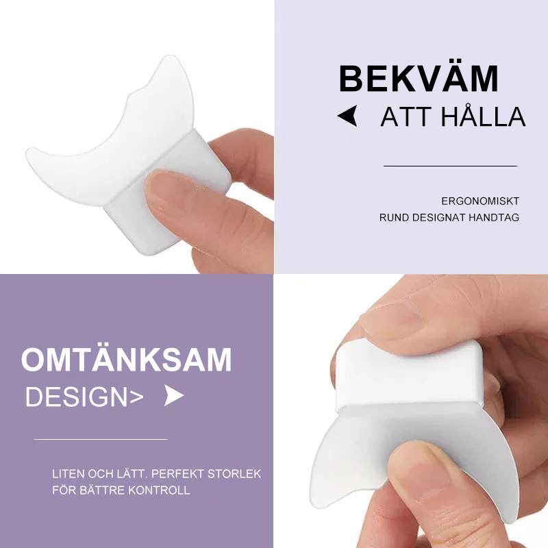 "Elegant silikonverktyg för ögonmakeup, ergonomiskt designad för precis applicering av mascara, eyeliner och ögonskugga."