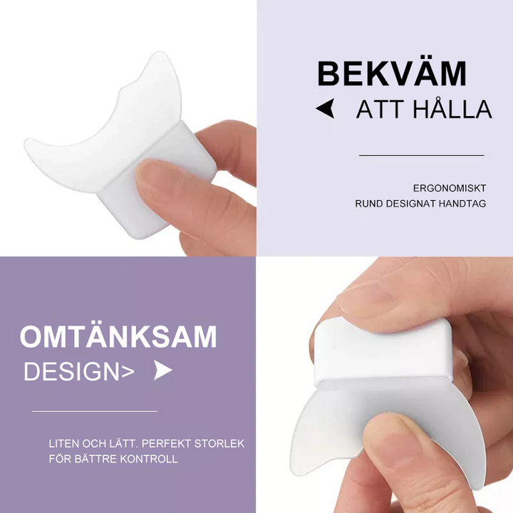 "Elegant silikonverktyg för ögonmakeup, ergonomiskt designad för precis applicering av mascara, eyeliner och ögonskugga."