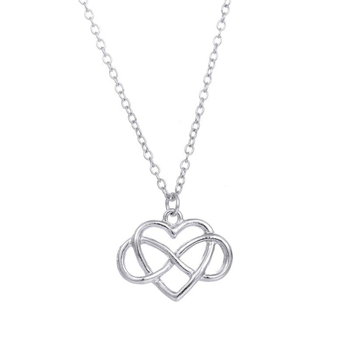 "Elegant silver oändlighetshjärta halsband för kvinnor med österrikiska zirkoner, dubbel infinity design, stilfullt smycke."