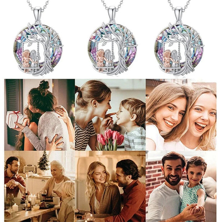 "Elegant silverhalsband med systertema, hänge symboliserar vänskap, tidlös design för varje tillfälle."