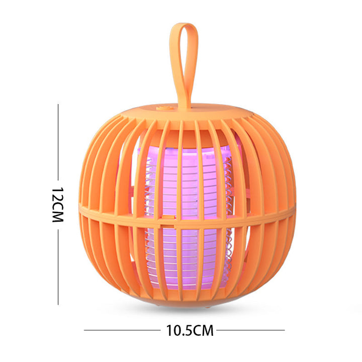 "Elegant, tyst myggdödarlampa med USB-laddning, kompakt design och lila ljusfunktion. Perfekt för bord eller tält."