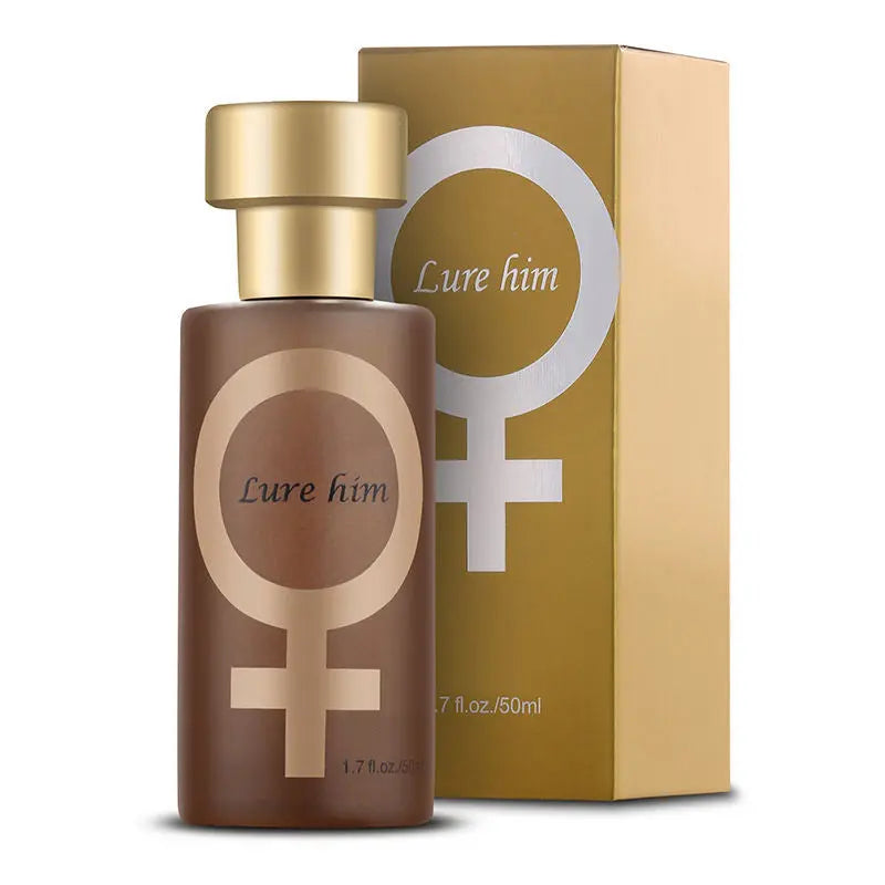 "Elegant unisex parfymflaska, svart och guld 50ML, med sensuella toner, perfekt för både dag och kväll."