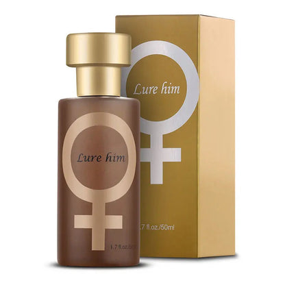 "Elegant unisex parfymflaska, svart och guld 50ML, med sensuella toner, perfekt för både dag och kväll."