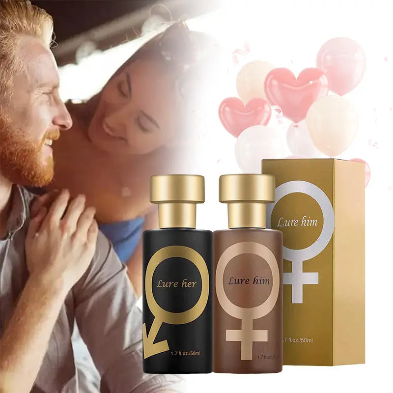 "Elegant unisex parfymflaska, svart och guld 50ML, med sensuella toner, perfekt för både dag och kväll."