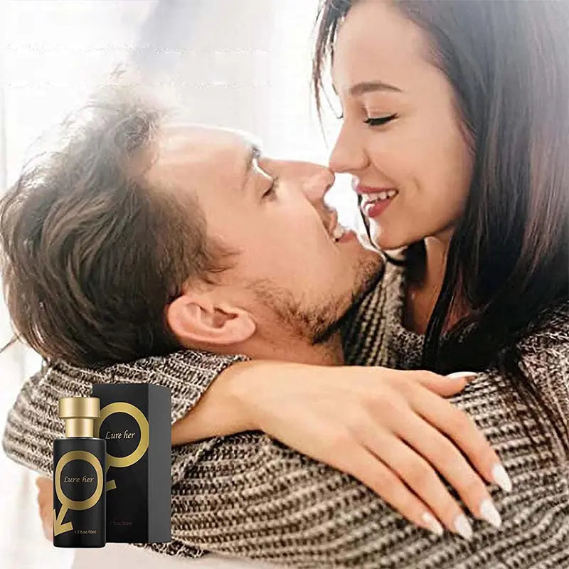 "Elegant unisex parfymflaska, svart och guld 50ML, med sensuella toner, perfekt för både dag och kväll."