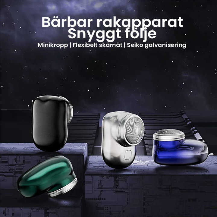 "Elegant USB mini rakapparat för snabb, bekväm rakning. Kompakt, bärbar och perfekt för både våt och torr användning."
