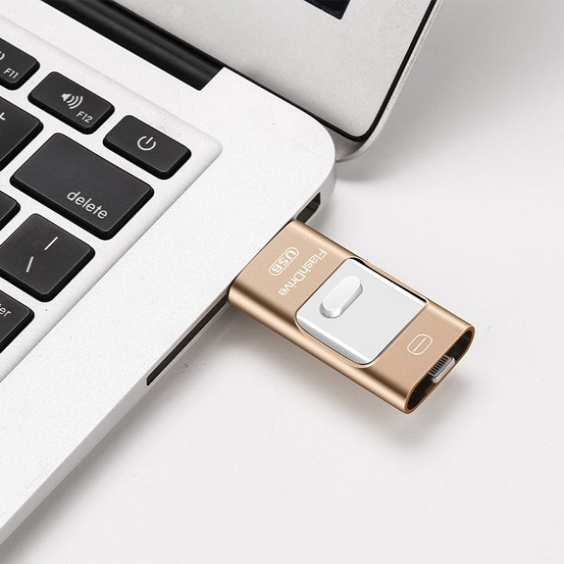 "Elegant USB-minne, kompatibelt med iPhone, iPad, Android. Snabb överföring via USB 3.0, flera färger och storlekar."