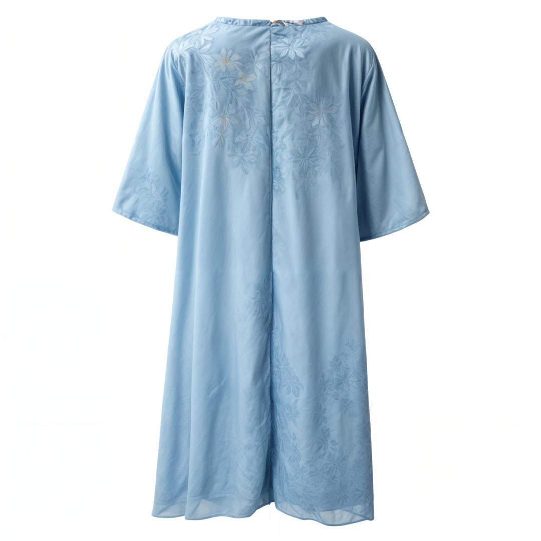 "Eleganta blommig klänning, vintage stil, A-line siluett, feminin design, perfekt för vårfest eller solig dag ute."