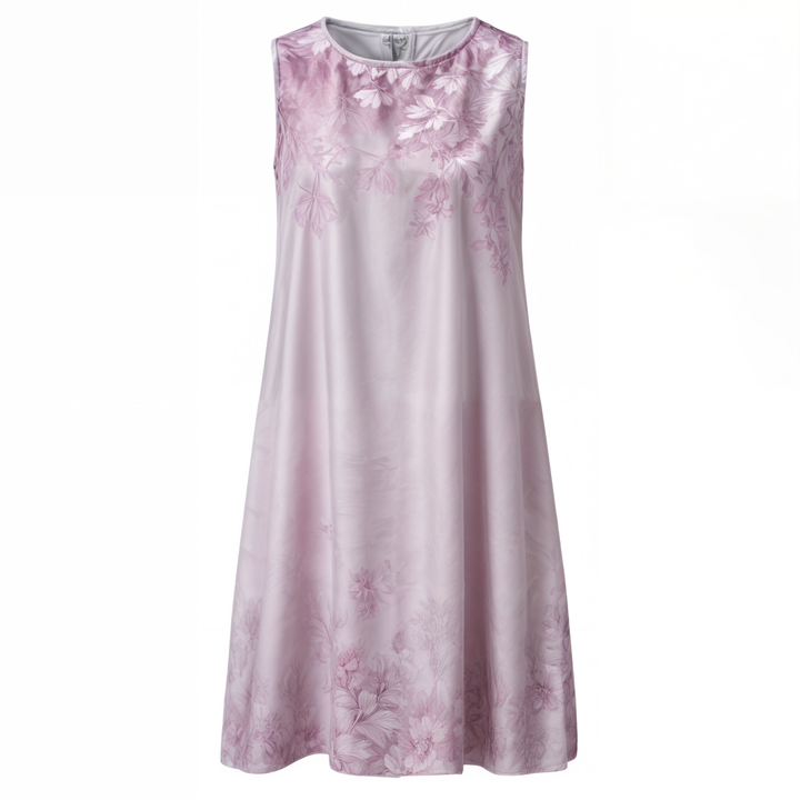 "Eleganta blommig klänning, vintage stil, A-line siluett, feminin design, perfekt för vårfest eller solig dag ute."