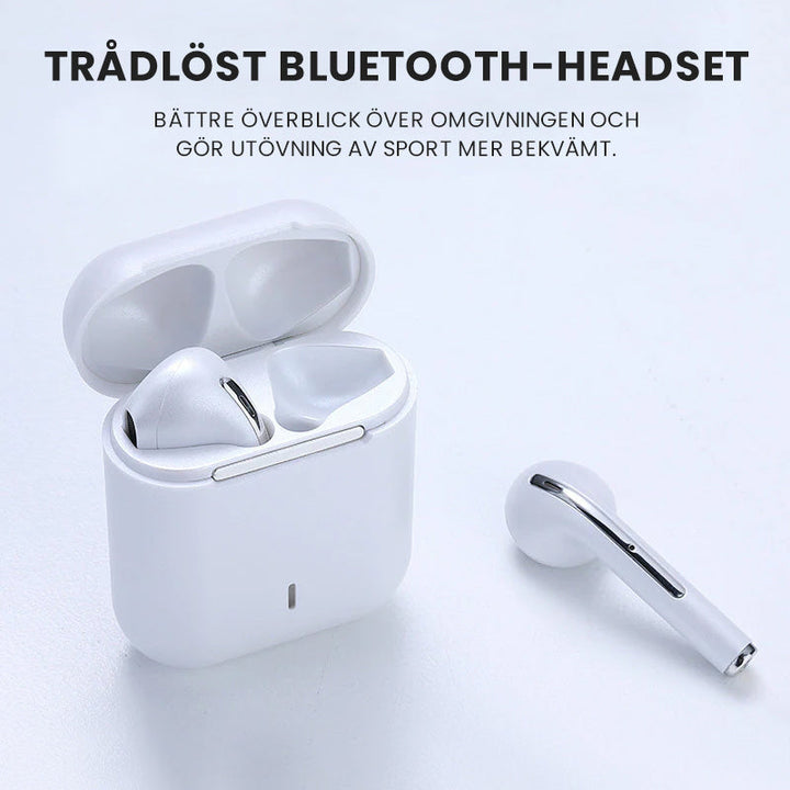"Eleganta in-ear trådlösa Bluetooth-hörlurar i olika färger, med högkvalitativt ljud och bekväm passform för musikälskare."