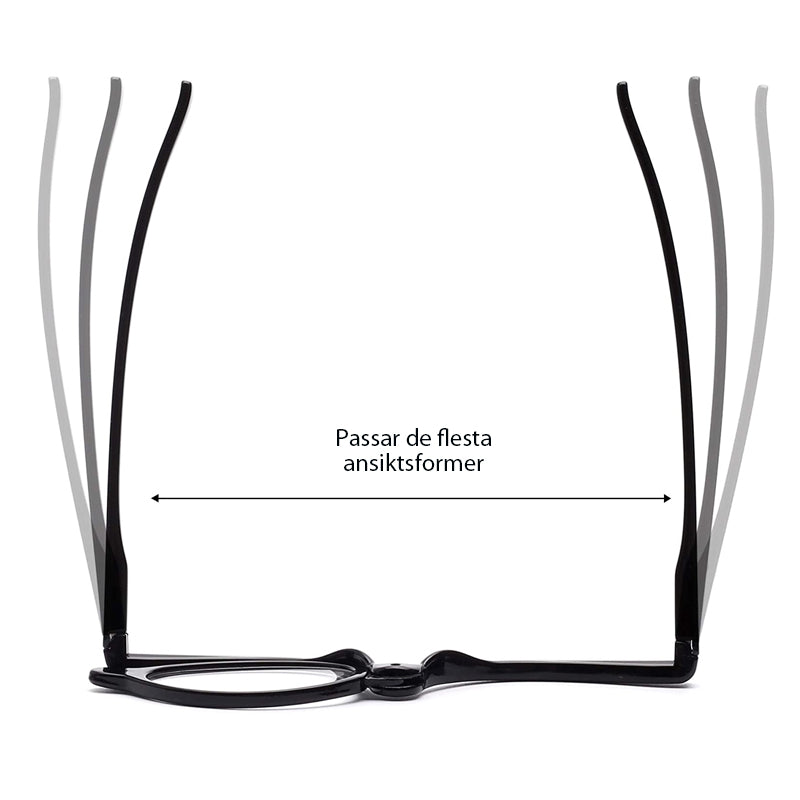 "Eleganta sminkglasögon i röd, svart och blå färg, med svängbar ram, perfekta för exakt makeup."